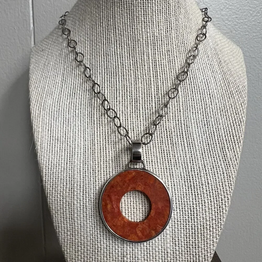 Silpada Sponge Coral Sterling Silver Necklace N1564 - Picture 1 of 5